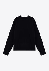 Four-Stitches Crewneck Wool Sweater