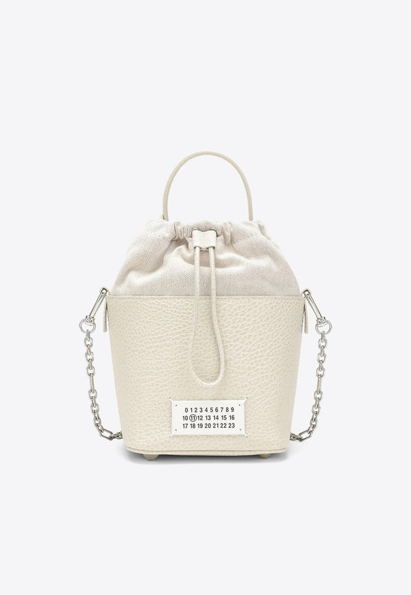 Small 5AC Grained Leather Bucket Bag