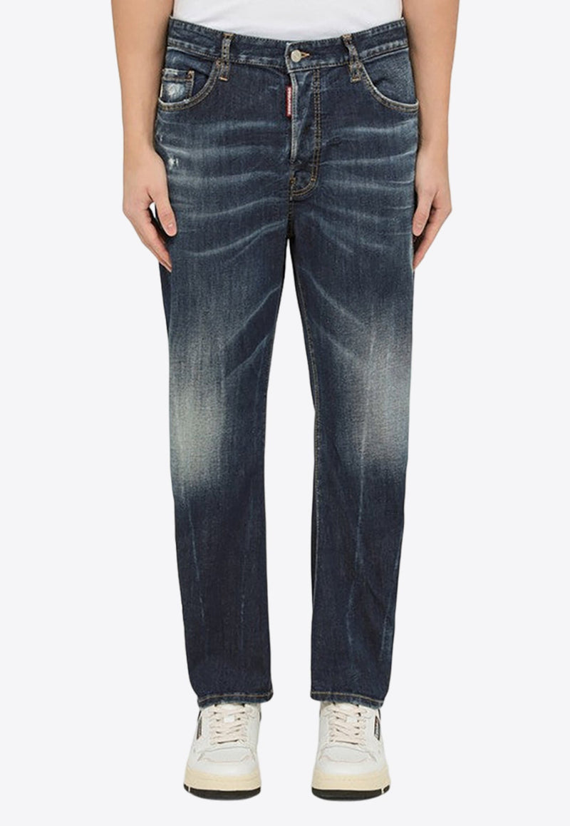 Straight-Leg Washed Jeans