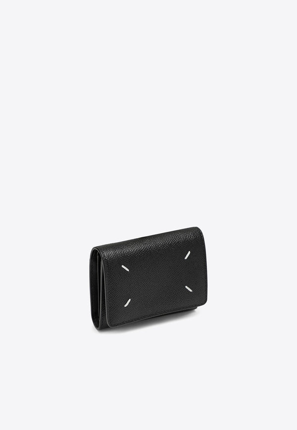 Stitched Logo Leather Wallet