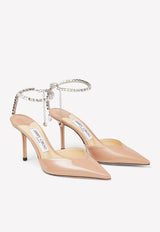 Saeda 85 Patent Leather Pumps with Crystal Chain