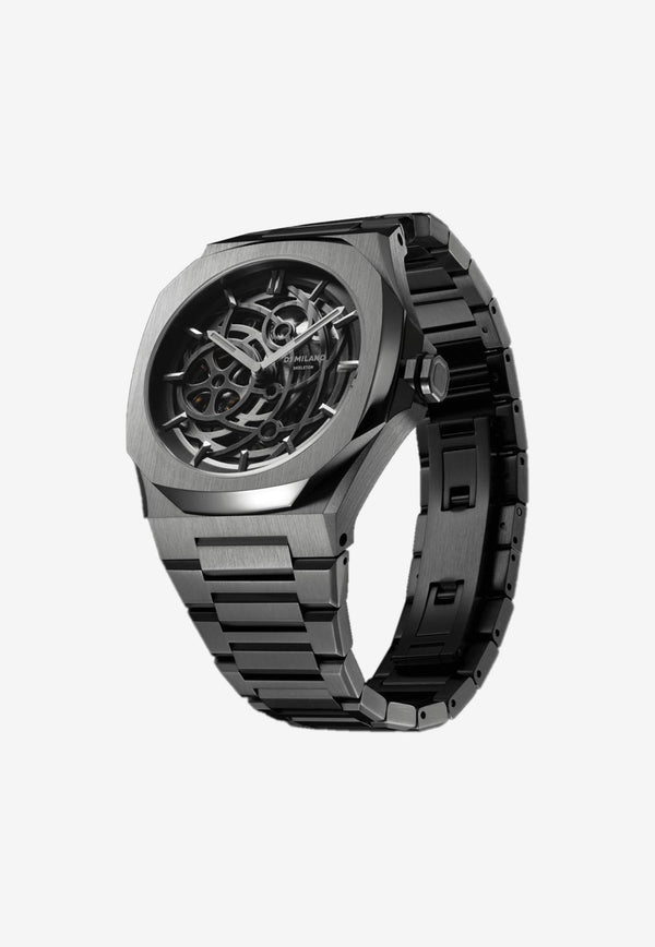 Stainless Steel Skeleton Watch