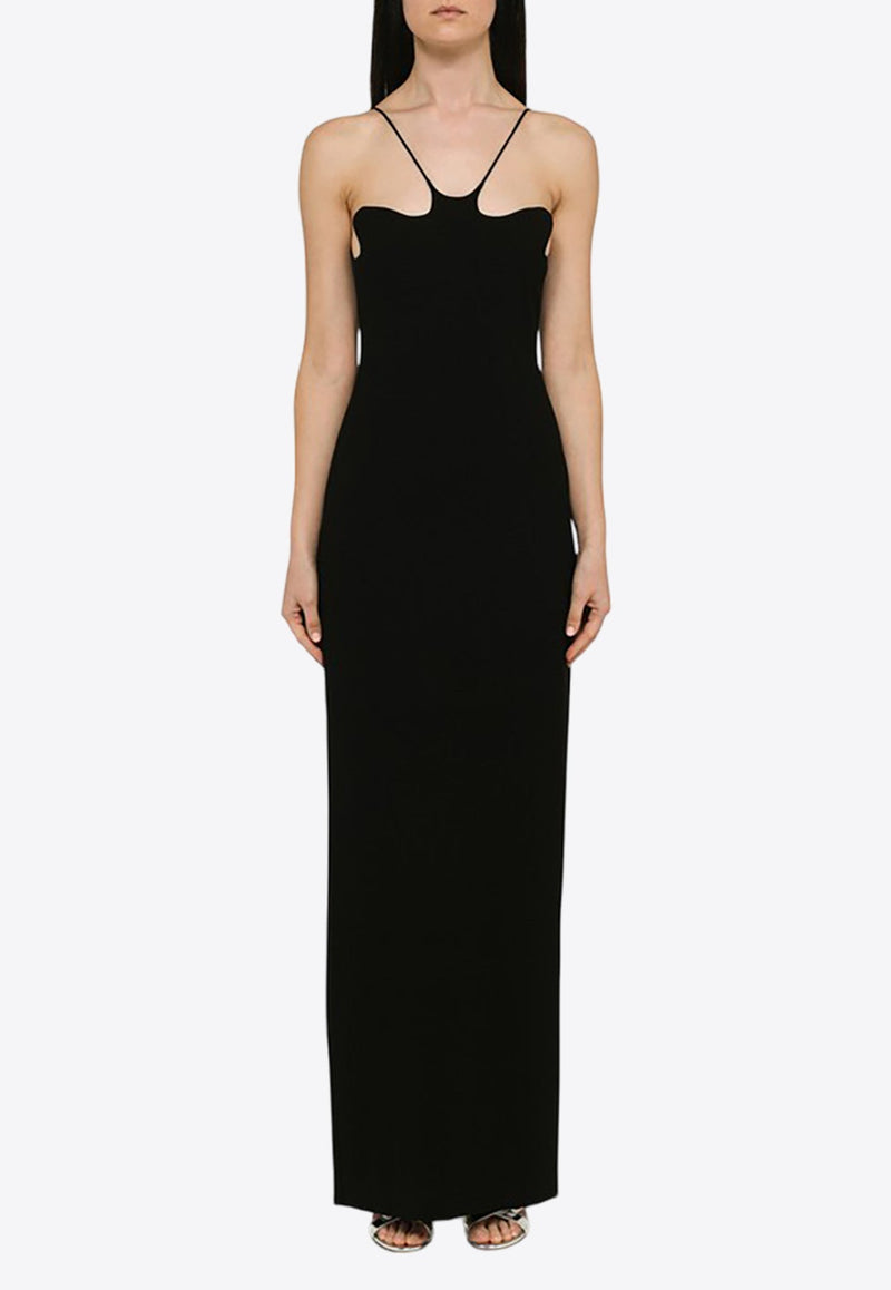 Asymmetrical Neckline Maxi Dress