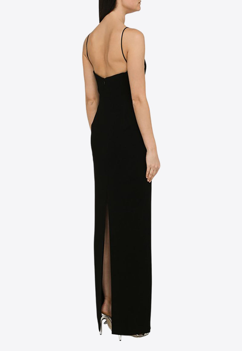 Asymmetrical Neckline Maxi Dress