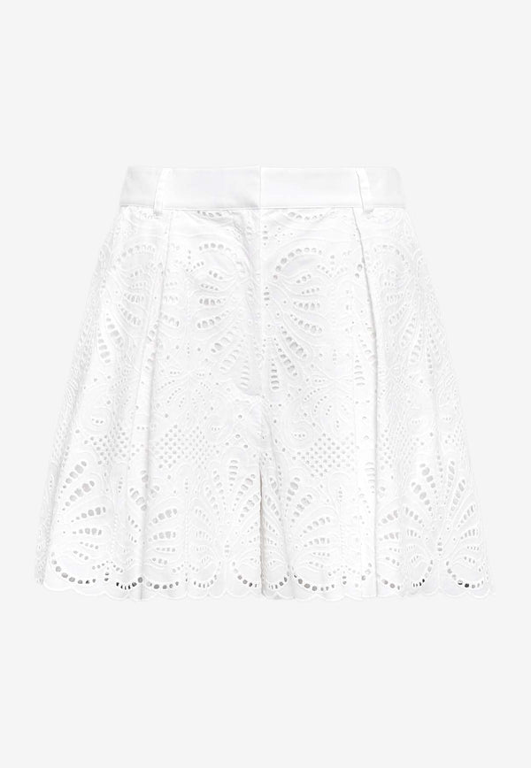 Open-Work Embroidered Shorts