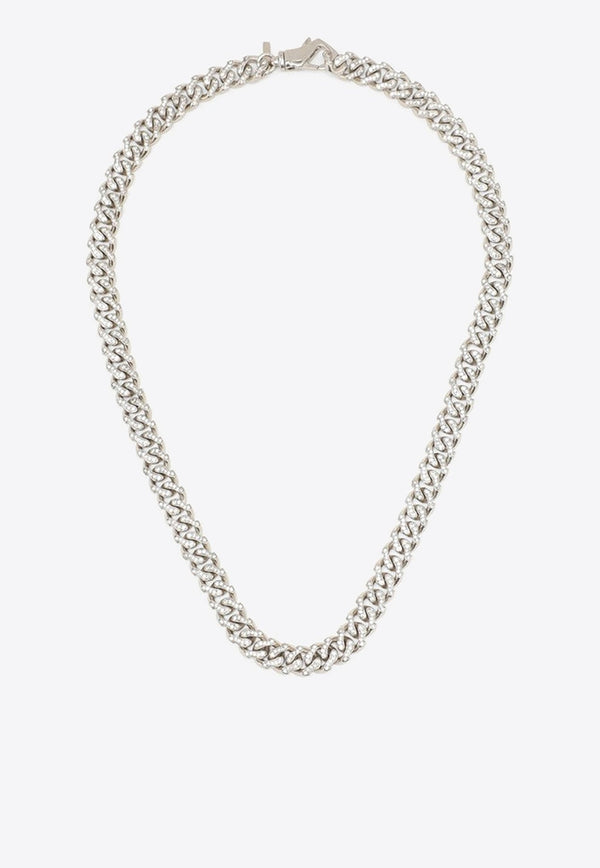 Crystal-Embellished Chain Necklace