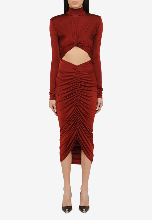 High-Neck Midi Dress