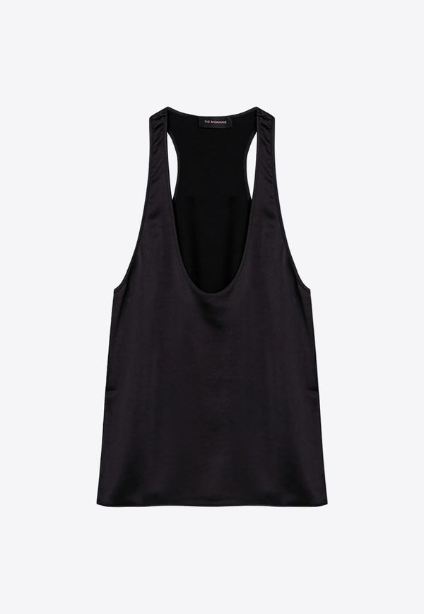 Satin U-neck Tank Top