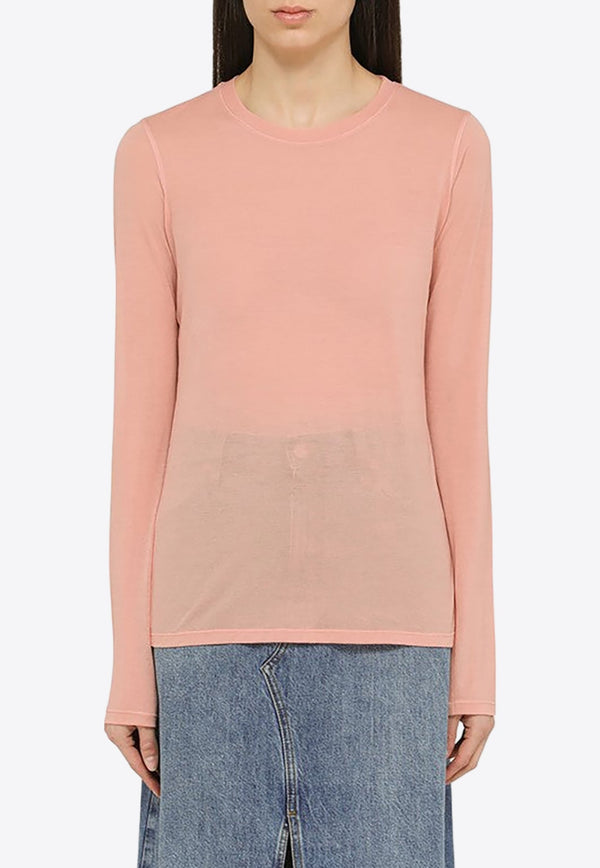 Semi-Sheer Crewneck Sweater