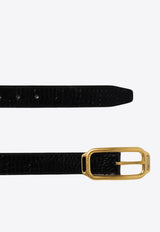 Stadium Croc-Embossed Leather Belt