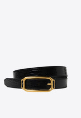 Stadium Croc-Embossed Leather Belt