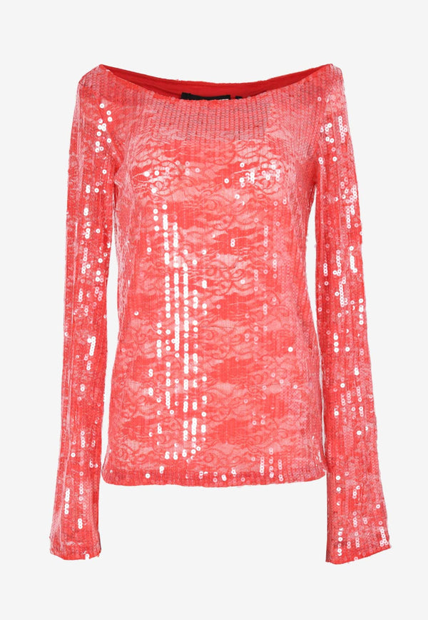 Sequined Lace Top
