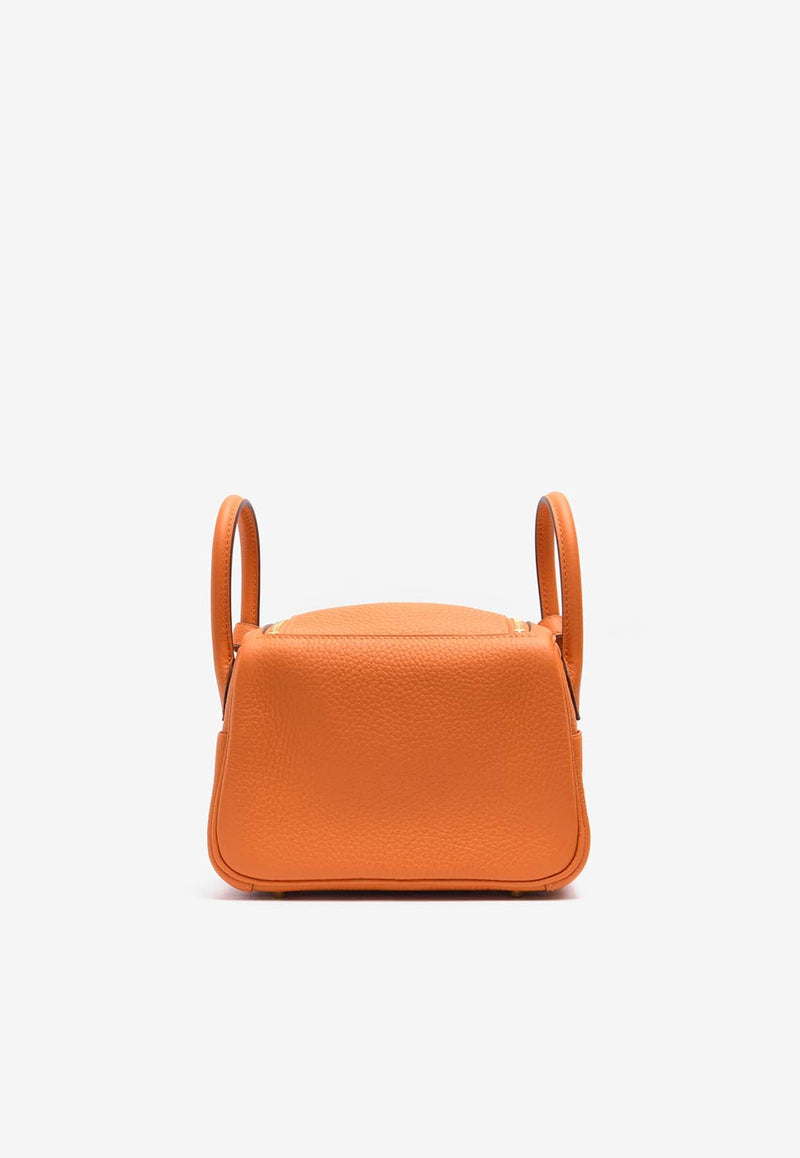 Mini Lindy 20 in Orange Clemence Leather with Gold Hardware