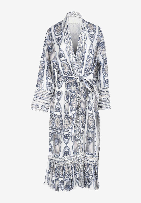 Patmos Patterned Midi Robe Dress