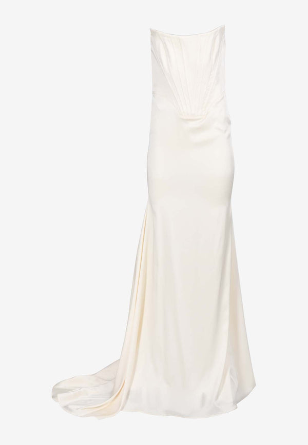 Corset-Style Strapless Gown