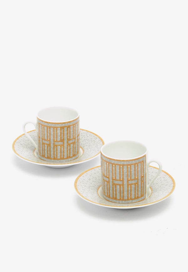 Mosaique Au 24 Gold Coffee Cup with Saucer X 2