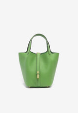 Picotin 18 in Vert Yucca Clemence Leather with Gold Hardware