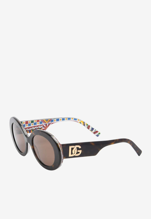 DG Logo Oval-Shaped Sunglasses