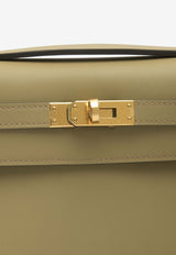 Kelly Pochette Clutch Bag in Beige de Marfa Swift with Gold Hardware