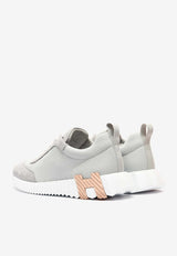 Bouncing Low-Top Sneakers in Gris Temperance Mesh and Suede