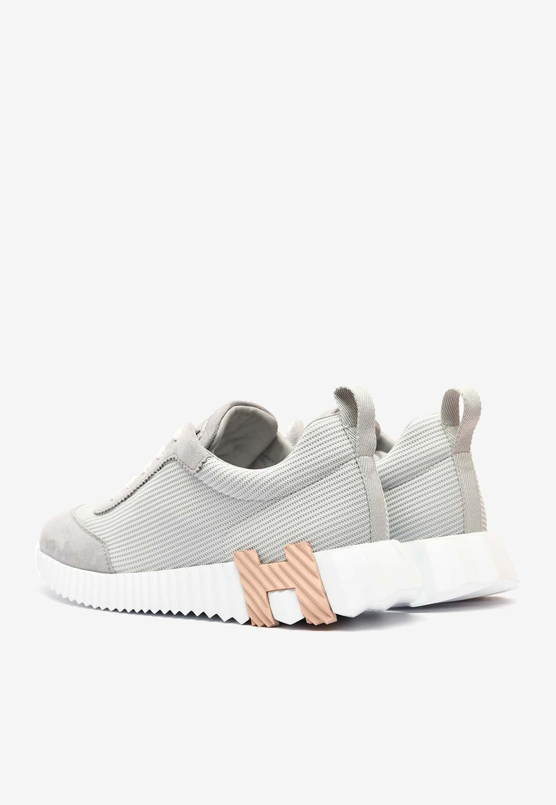 Bouncing Low-Top Sneakers in Gris Temperance Mesh and Suede