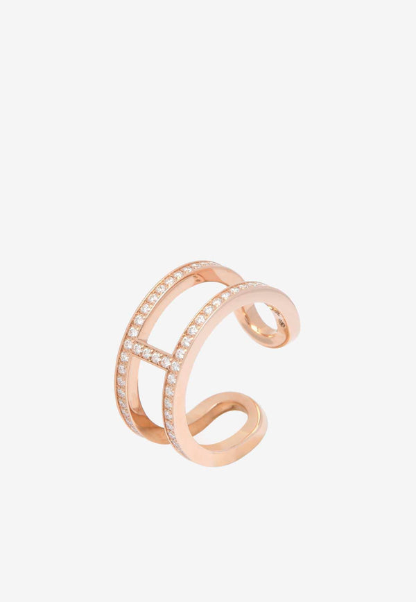 Ever Chaine d'Ancre Ring MM in Rose Gold and Diamonds