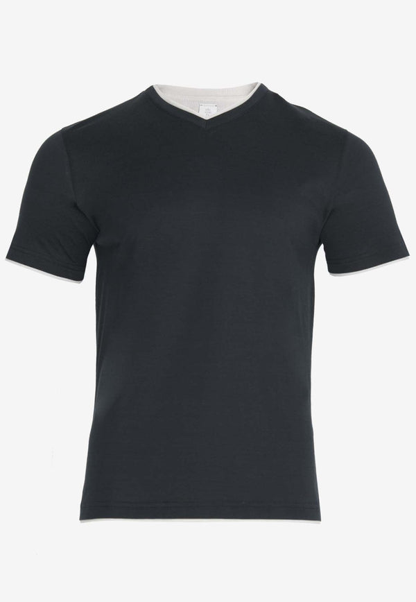 Double Layer V-neck T-shirt
