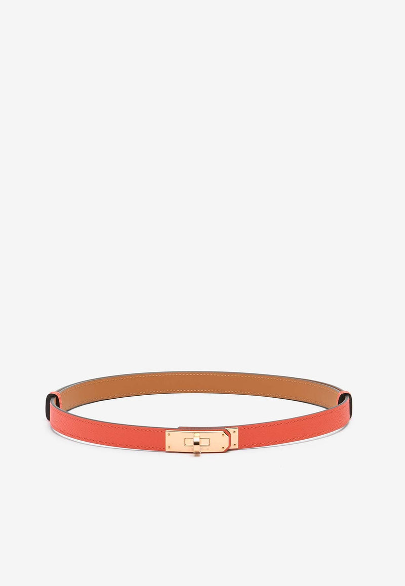 Kelly 18 Belt in Orange Field Epsom Leather with Rose Gold Buckle