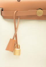 Herbag Zip Retourne 31 in Vanille Toile and Naturel Sable Hunter with Gold Hardware