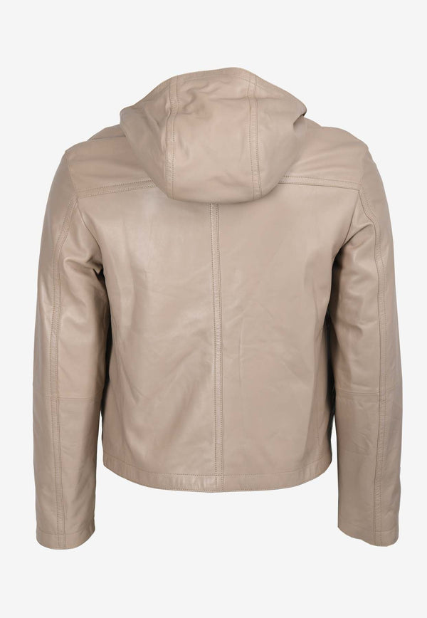 Reversible Zipped Leather and Technical Mesh Jacket