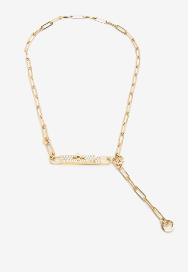 Kelly Chaine Lariat Necklace in Rose Gold and Diamonds