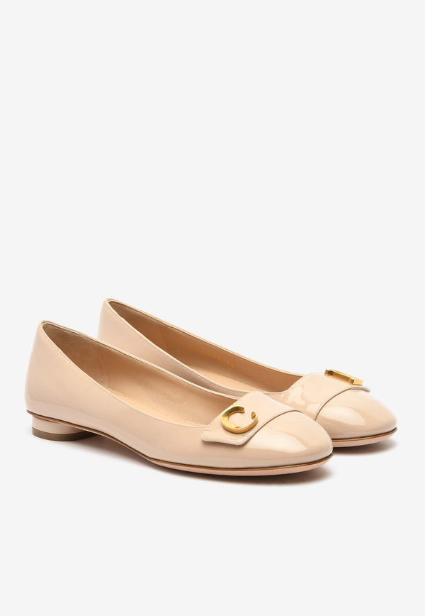 Logo Ballet Flats in Patent Leather