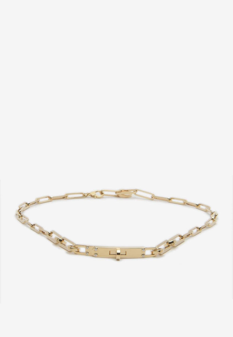 Kelly PM Chaine Double Bracelet in Gold and 6 Diamonds