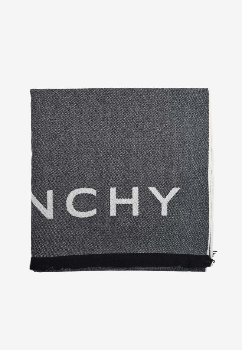 Logo Wool and Silk Scarf