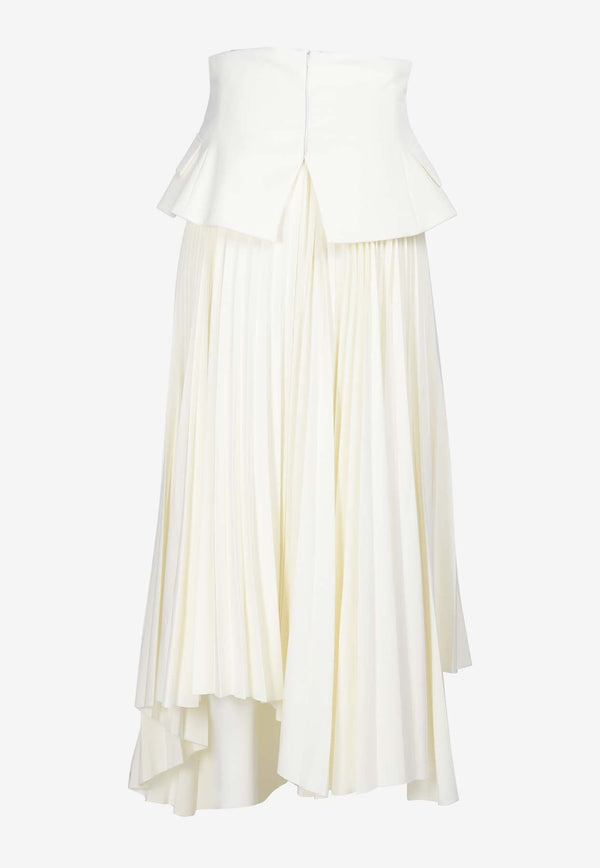 Asymmetrical Pleated Maxi Skirt