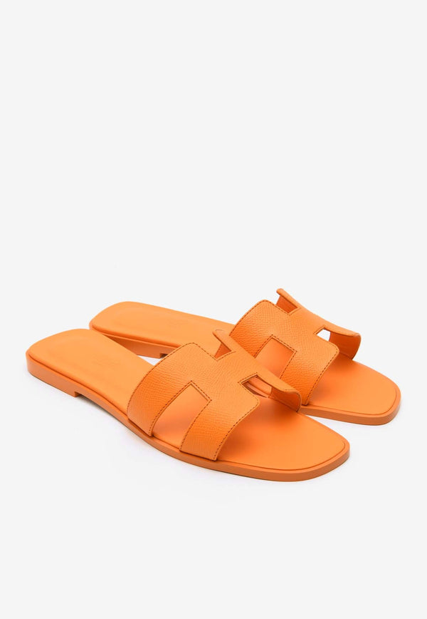 Oran H Cut-Out Sandals in Epsom Leather