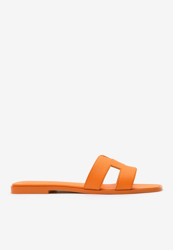 Oran H Cut-Out Sandals in Epsom Leather