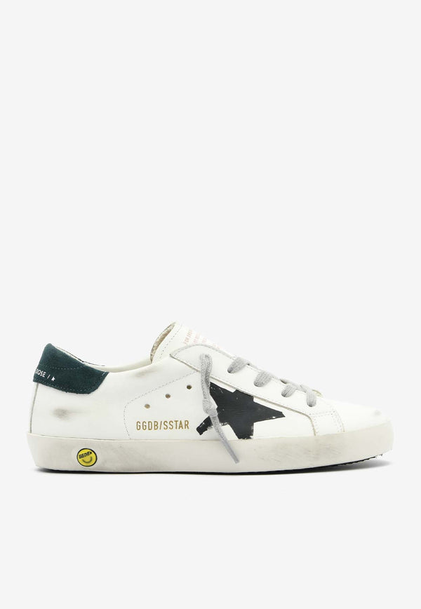 Boys Super-Star Distressed Leather Sneakers