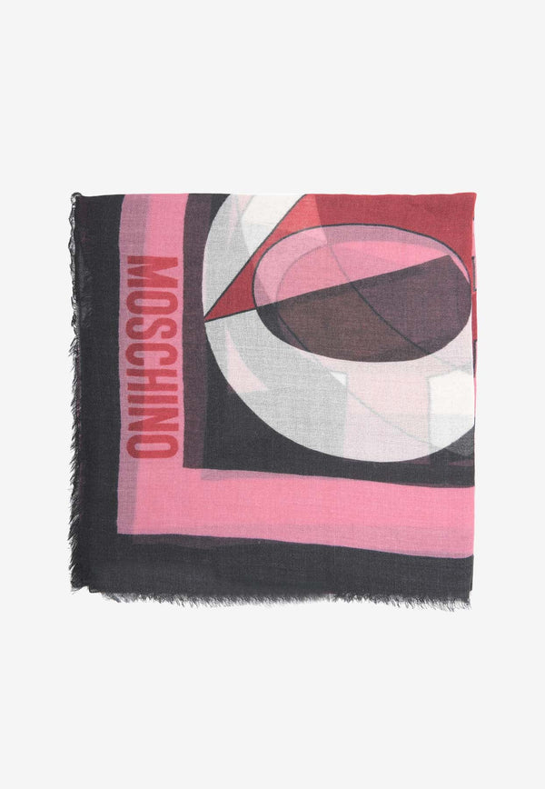 Printed Logo Wool Scarf