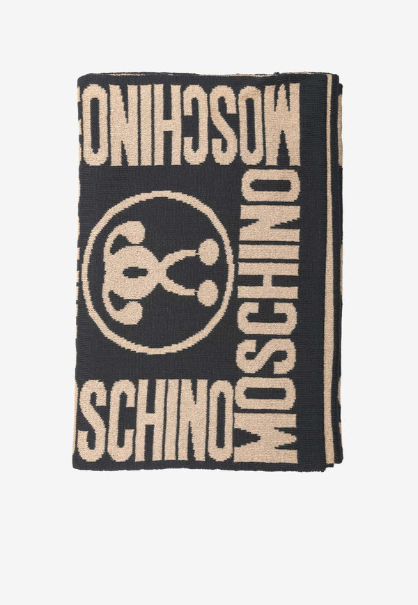 Double Question Mark Logo Wool Scarf