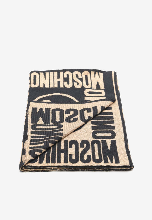 Double Question Mark Logo Wool Scarf