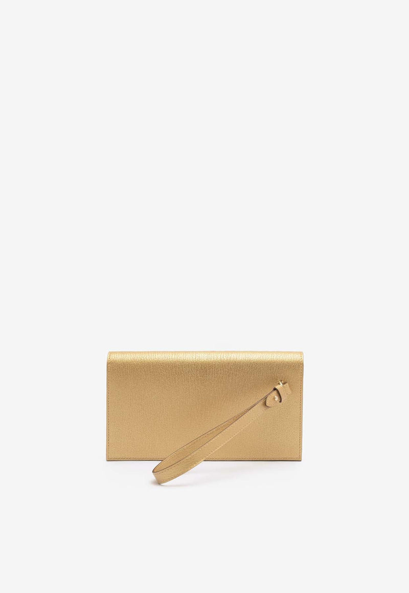 Kelly Pocket Long Wallet in Dore Chamkila Leather with Gold Hardware