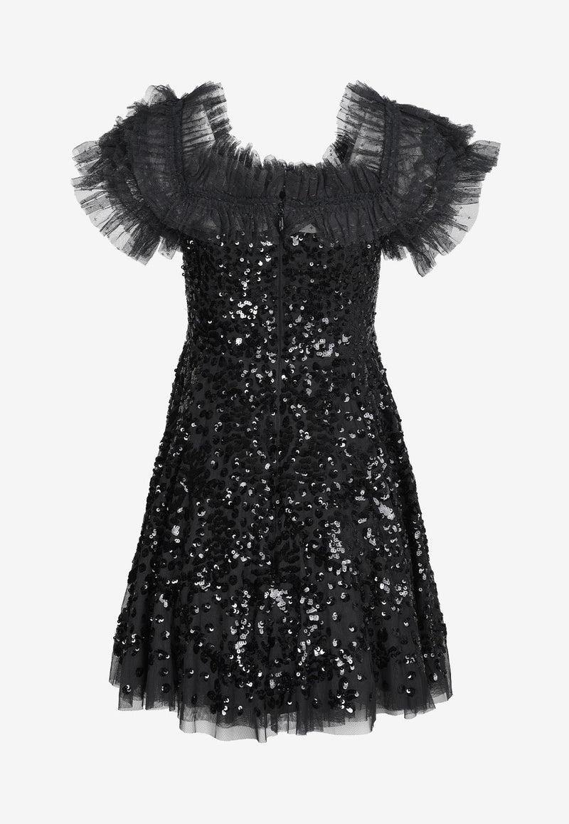 Sequin Embellished Off-Shoulder Mini Dress