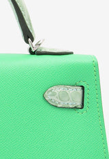 Mini Kelly 20 Sellier Touch in Vert Comics Madame and Vert d'Eau Matte Alligator with Palladium Hardware