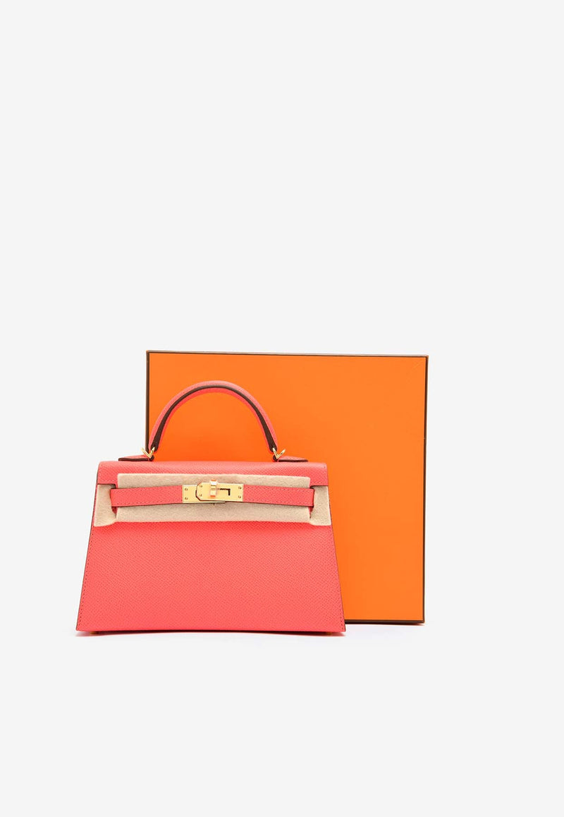 Mini Kelly 20 Sellier HSS in Rose Texas Epsom Leather with Gold Hardware