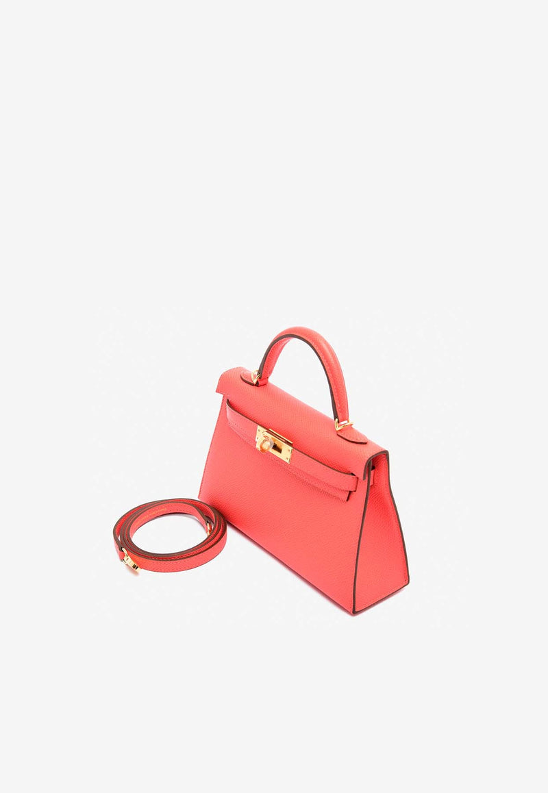 Mini Kelly 20 Sellier HSS in Rose Texas Epsom Leather with Gold Hardware