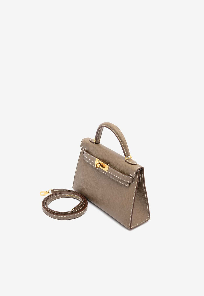 Mini Kelly 20 Sellier in Etoupe Epsom Leather with Gold Hardware