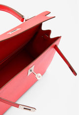 Kelly 25 Sellier in Rouge de Coeur Madame Leather with Palladium Hardware