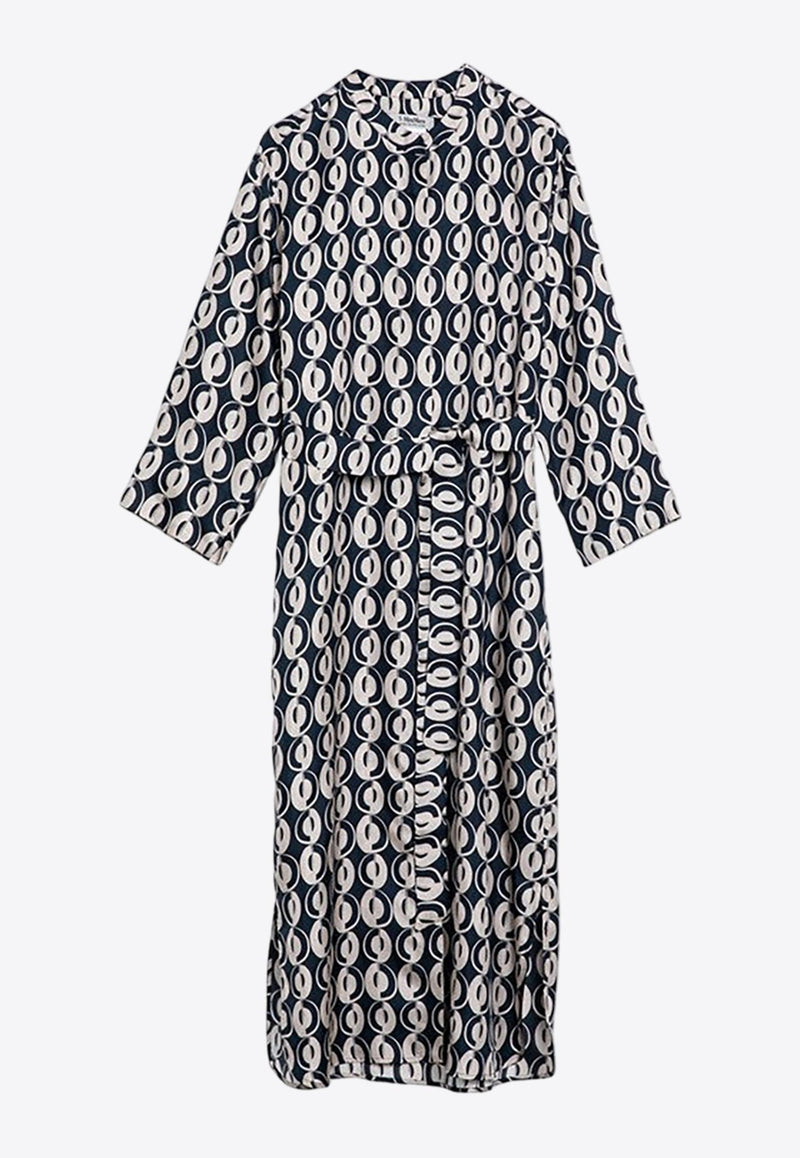 Timeless Patterned Silk Midi Dress