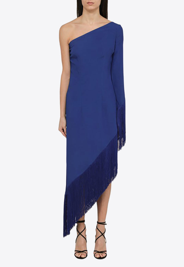 Asymmetrical Fringed One-Shoulder Dress